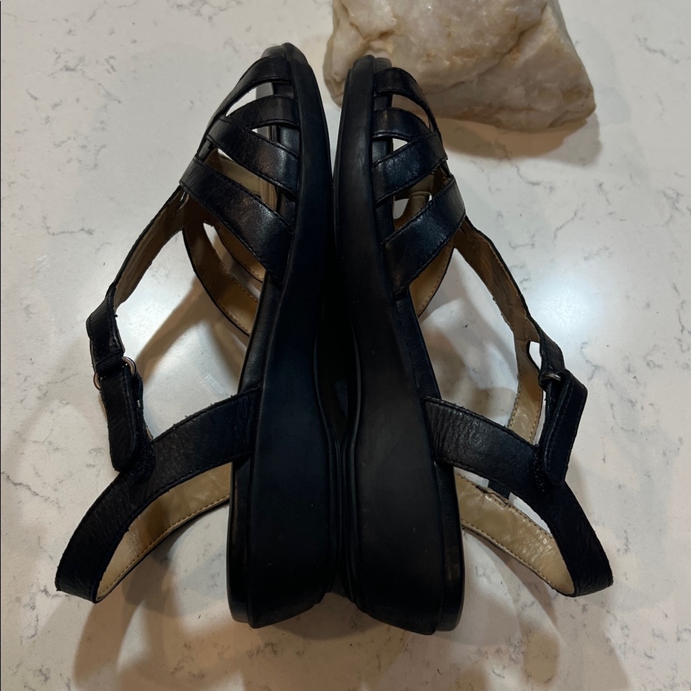 Naturalizer Black Womens Nella Leather Buckle Wedges Size 8.5 - Picture 13 of 16